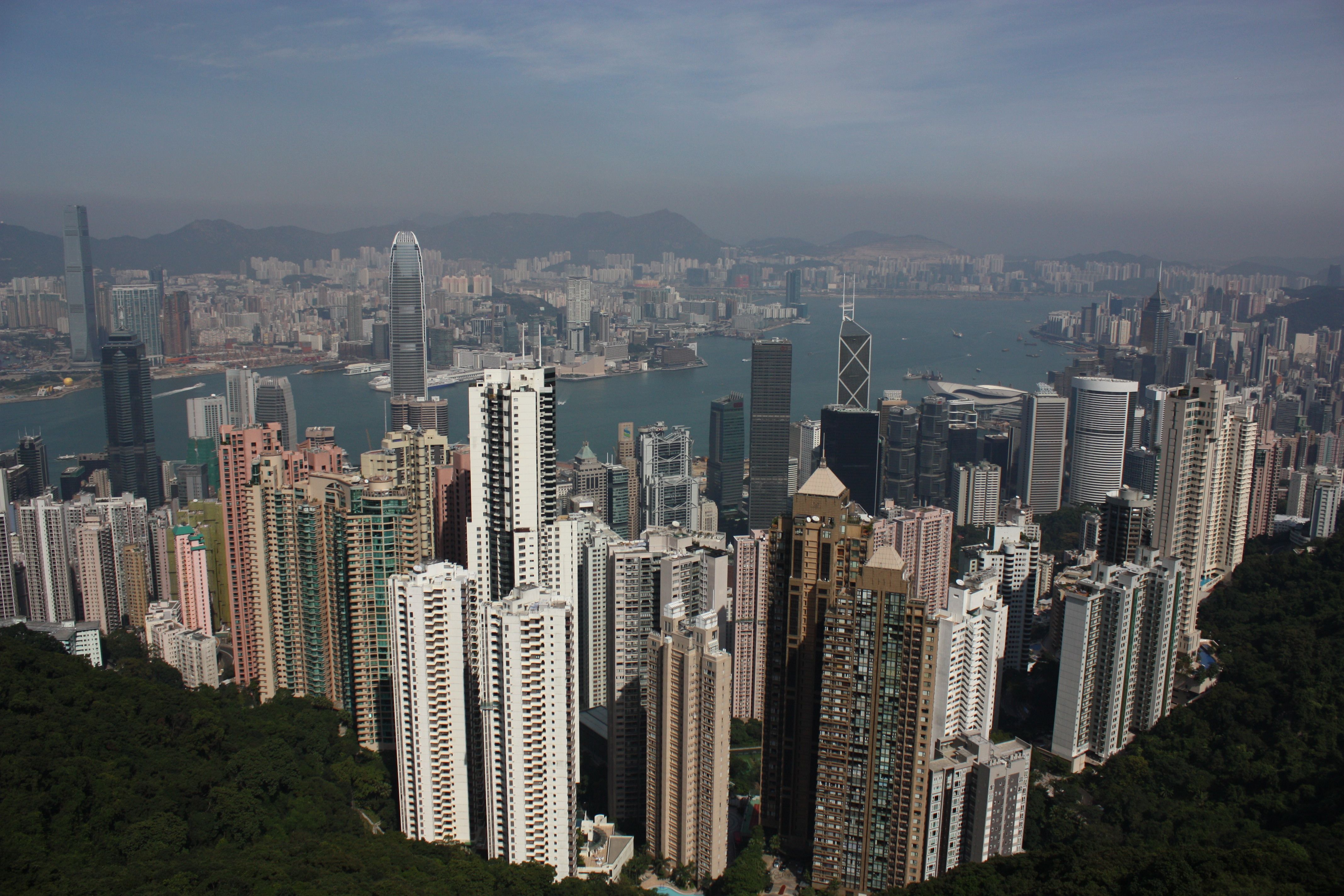 Hong Kong Skyline on Sunny Day