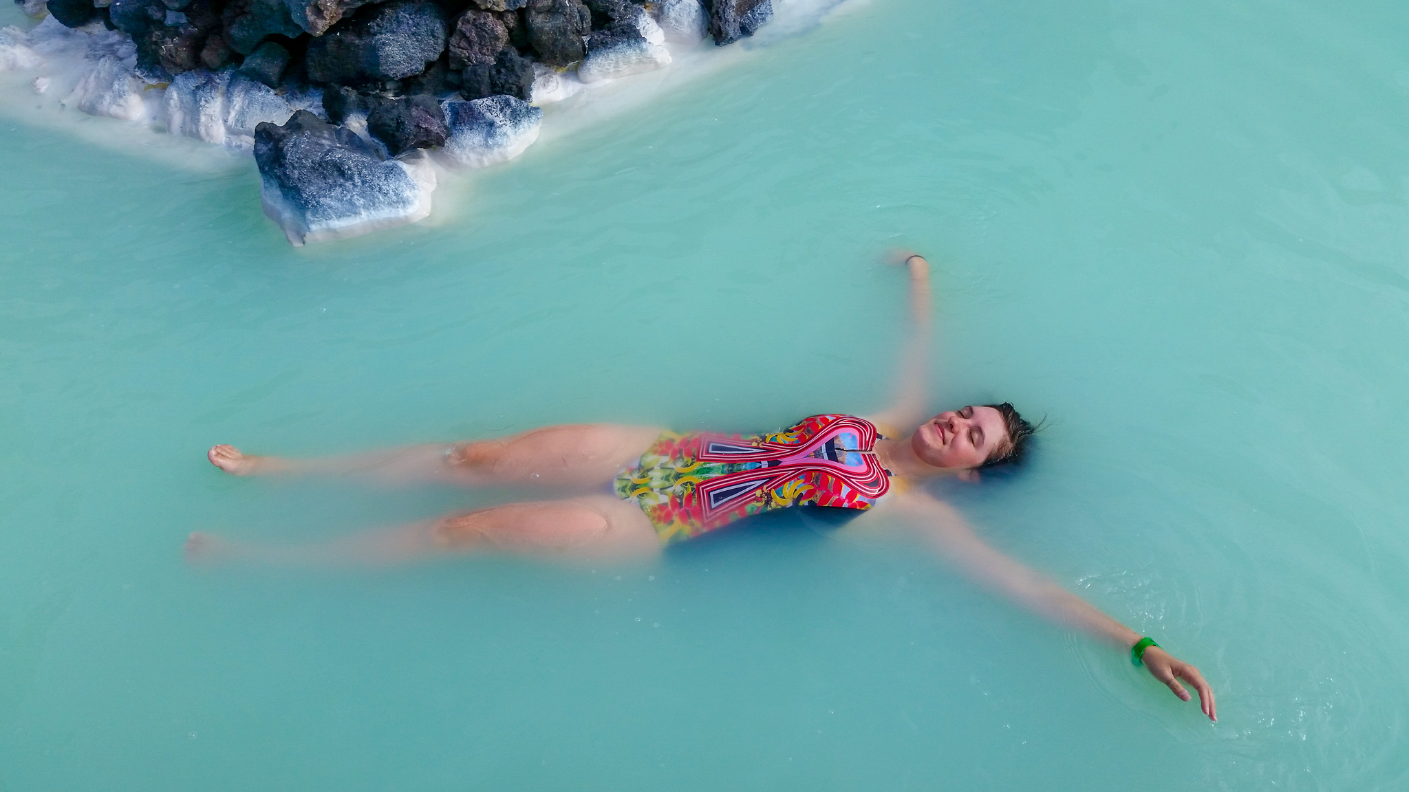 Floating in Blue Lagoon Iceland
