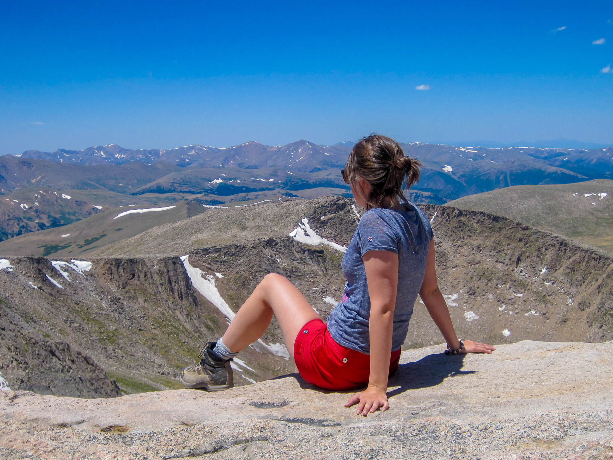 Young Woman at Mt. Evans Peak Mountain View Colorado
