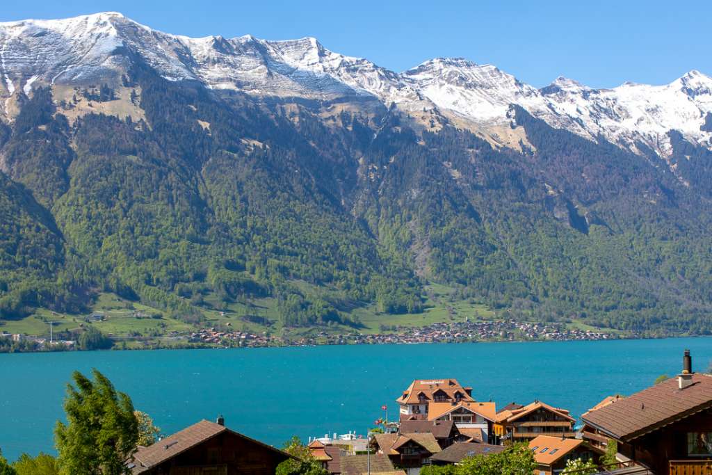 Switzerland Mountain Scenery with Blue Lake